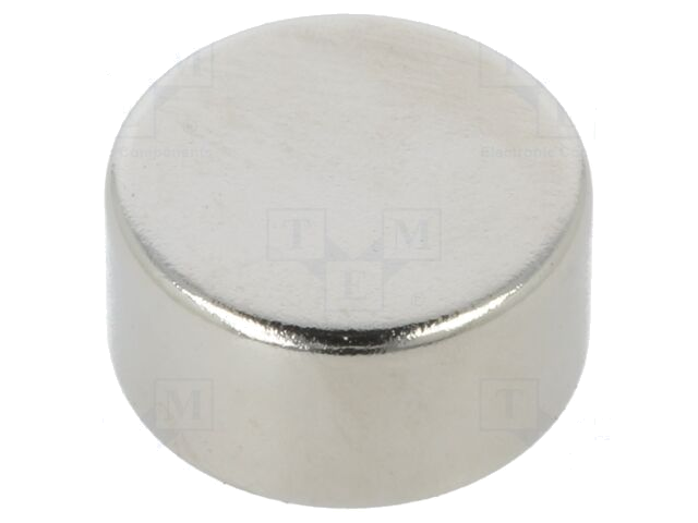 Magneet: vast; neodymium; 33N; Ø: 12mm; H: 6mm Magneet: vast; neodymium; 33N; Ø: 12mm; H: 6mm